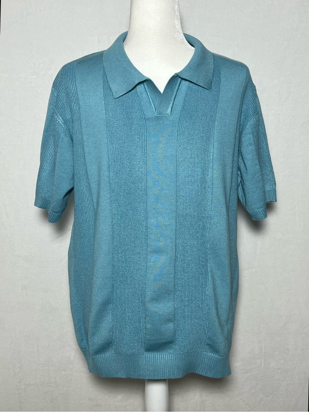 NWOT Blue Short Sleeve Knit Polo - size L - Picture 5 of 13